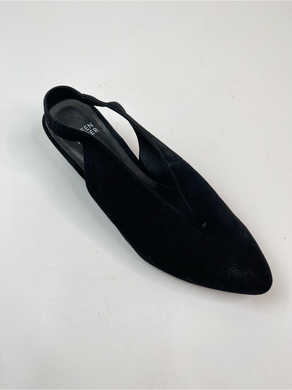 Eileen Fisher Gatwick Black Nubuck Slingback Block Heel Pumps Size 8 Career